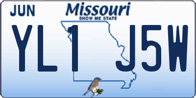 MO license plate YL1J5W