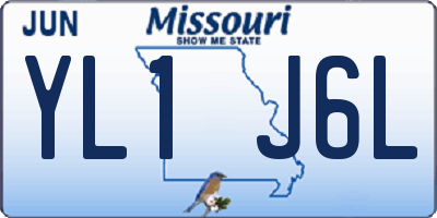 MO license plate YL1J6L