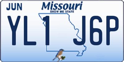 MO license plate YL1J6P