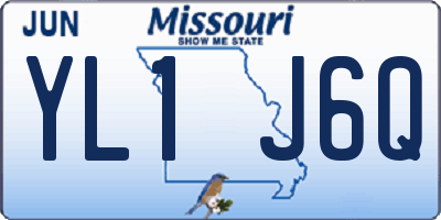 MO license plate YL1J6Q