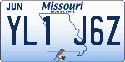 MO license plate YL1J6Z