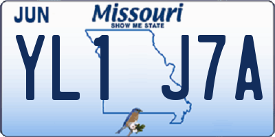 MO license plate YL1J7A