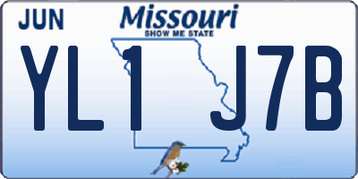 MO license plate YL1J7B