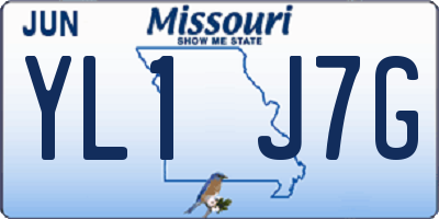 MO license plate YL1J7G