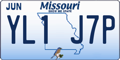 MO license plate YL1J7P