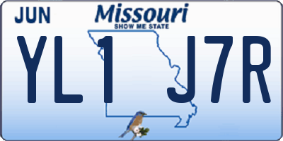 MO license plate YL1J7R