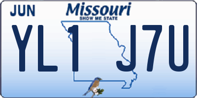 MO license plate YL1J7U