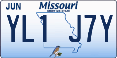 MO license plate YL1J7Y