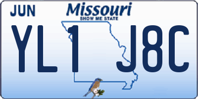 MO license plate YL1J8C