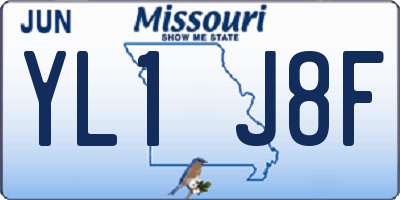 MO license plate YL1J8F