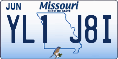 MO license plate YL1J8I