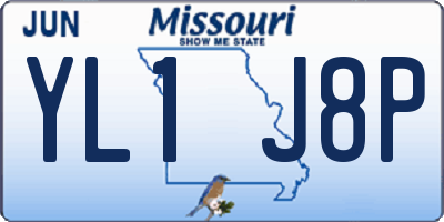 MO license plate YL1J8P
