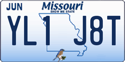 MO license plate YL1J8T