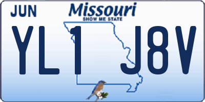 MO license plate YL1J8V