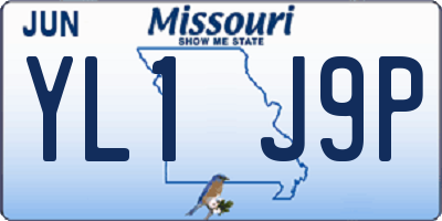 MO license plate YL1J9P