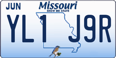 MO license plate YL1J9R