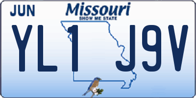MO license plate YL1J9V