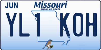 MO license plate YL1K0H