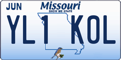 MO license plate YL1K0L