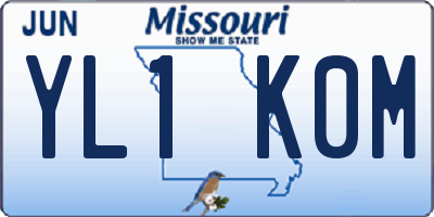 MO license plate YL1K0M