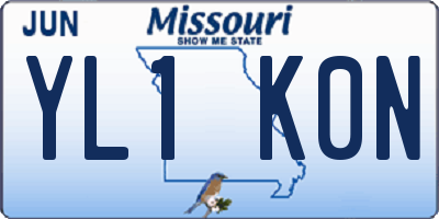 MO license plate YL1K0N