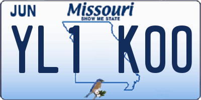 MO license plate YL1K0O