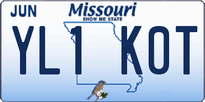 MO license plate YL1K0T