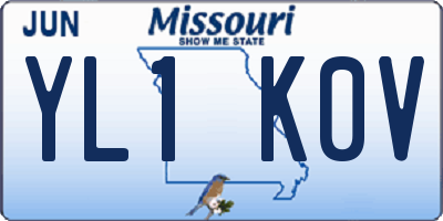 MO license plate YL1K0V