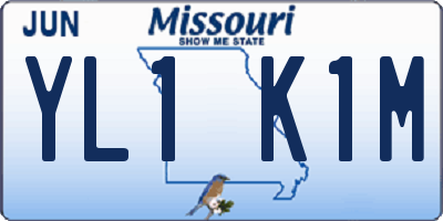 MO license plate YL1K1M