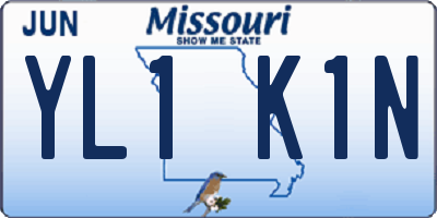 MO license plate YL1K1N