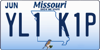 MO license plate YL1K1P