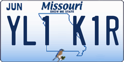 MO license plate YL1K1R