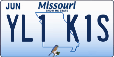 MO license plate YL1K1S