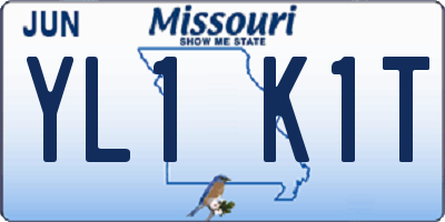MO license plate YL1K1T