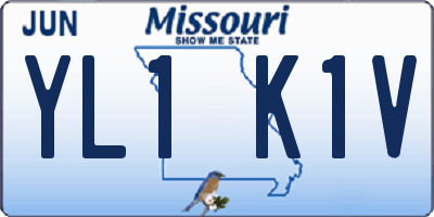 MO license plate YL1K1V