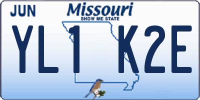 MO license plate YL1K2E