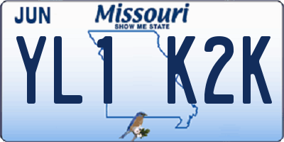 MO license plate YL1K2K