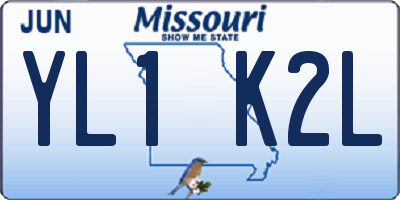 MO license plate YL1K2L