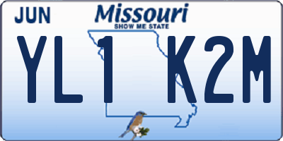 MO license plate YL1K2M