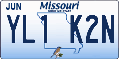 MO license plate YL1K2N