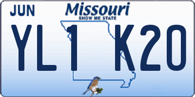 MO license plate YL1K2O