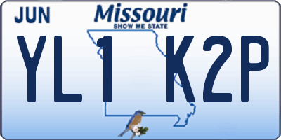 MO license plate YL1K2P