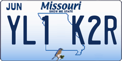 MO license plate YL1K2R