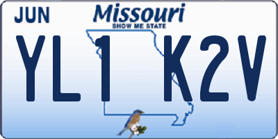 MO license plate YL1K2V