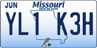 MO license plate YL1K3H