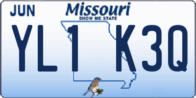 MO license plate YL1K3Q
