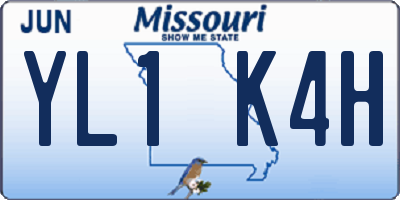 MO license plate YL1K4H