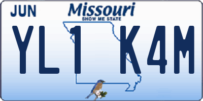 MO license plate YL1K4M