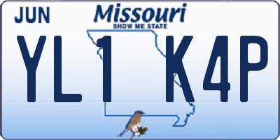 MO license plate YL1K4P