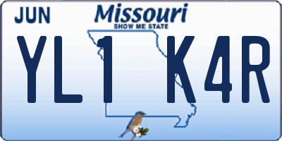 MO license plate YL1K4R
